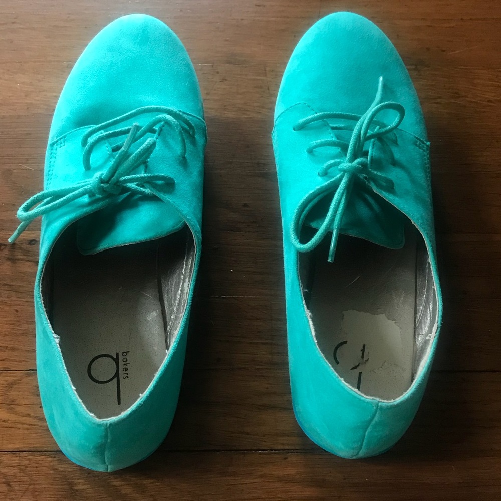 Bakers suede oxford shoe lace up green teal 6 1/2 - Picture 7 of 7
